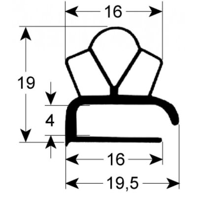 refrigeration gasket profile 9191 W 330mm L 590mm external size
