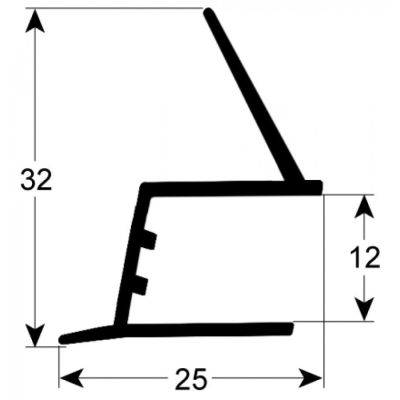 refrigeration gasket profile 9910 L 735mm Qty 1 mounting pos. left