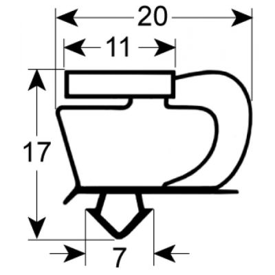 refrigeration gasket profile 9052 W 475mm L 665mm plug size