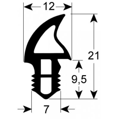 door seal profile 2774 L 2000mm round