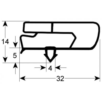 refrigeration gasket profile 9797 external size 636x1506mm W 615mm L 1490mm