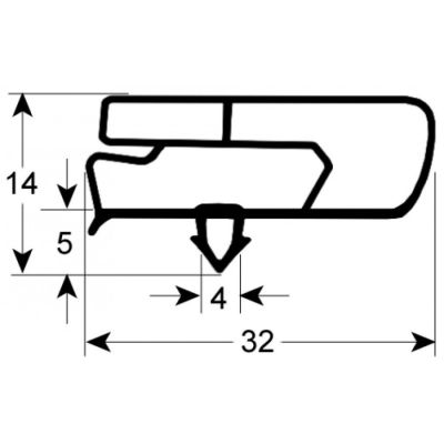 refrigeration gasket profile 9797 W 525mm L 1325mm plug size