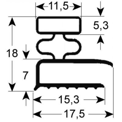 refrigeration gasket profile 9031 L 2500mm external size