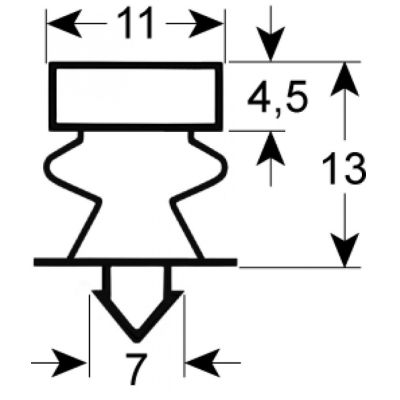 refrigeration gasket profile W 535 mm L 1155 mm plug size