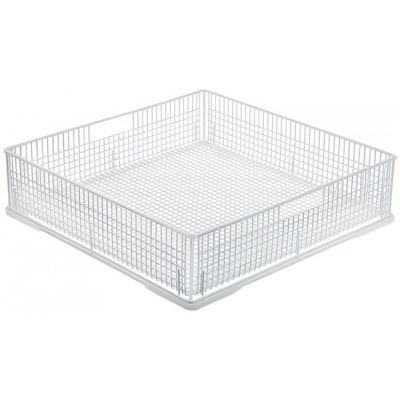 Cos spalare tacamuri L 500 x 500 mm, H 130 mm, otel plastifiat, ochiuri mici - 970074