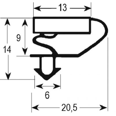 refrigeration gasket profile 9703 W 281mm L 424mm plug size