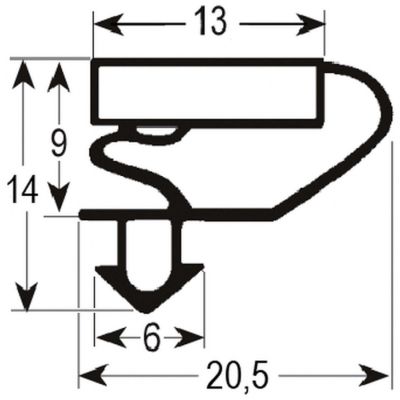 refrigeration gasket profile 9703 W 173 mm L 424 mm plug size suitable for ISA