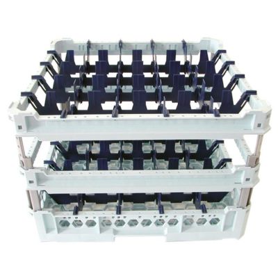 Cos pentru pahare 500 x 500 mm, cu 25 locasuri pahare 88 x 88 mm, inaltime utila 216-305 mm - 973089