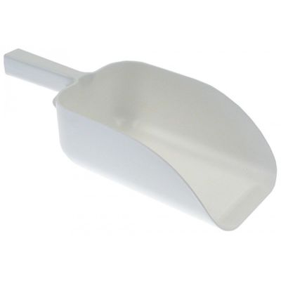 Lingura tip lopata, lungime L 350 mm, latime 155 mm, inaltime H 90 mm, din plastic alb - 993278