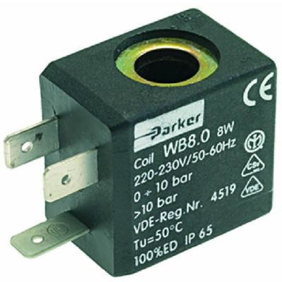 Bobina Parker WB8.0, 220-230V, 22 x 32,5 mm, H 30,5 mm, int. ø 10,3 mm, P/N. 304314